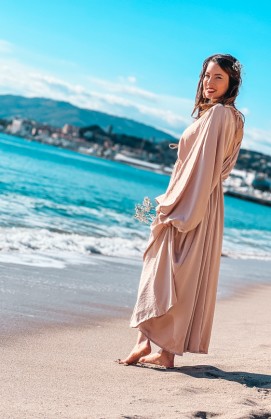 Beige CORNELIA long dress