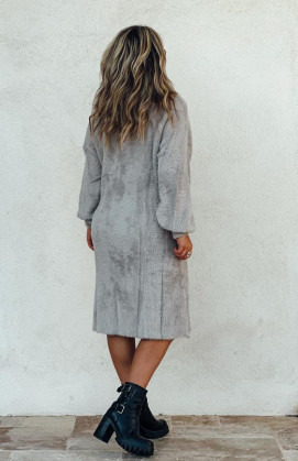 Robe LENA midi gris clair