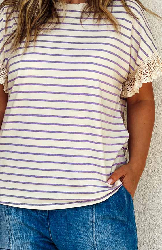 T-shirt LEMON manches courtes violet