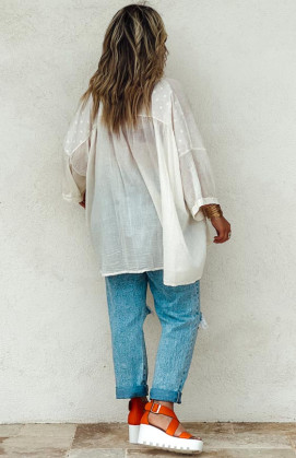 Beige DIANE 7/8 sleeves shirt