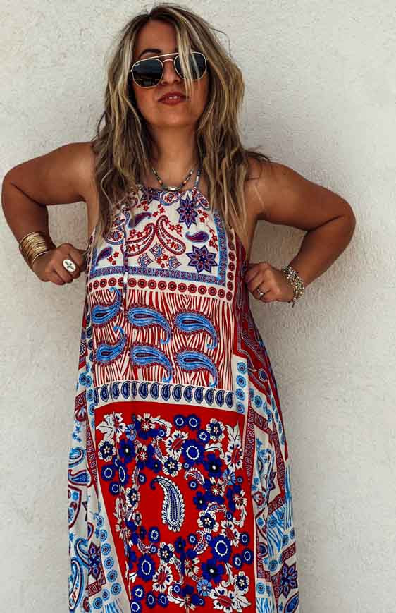 Robe COLINE longue dos nu Banditas Robes Bohemes Boutique Keva