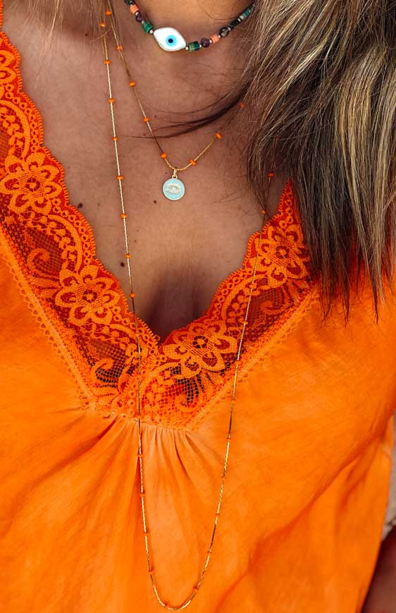 Top LOUSSINE sans manches orange