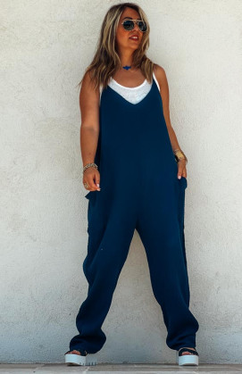 Deep blue NOELIA pant suit with straps