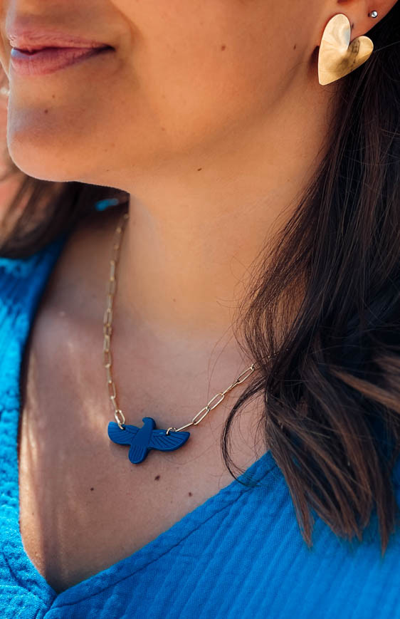 Navy blue BIRDY necklace