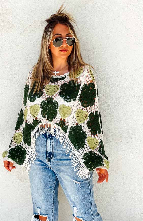 Green IBERIS short pullover