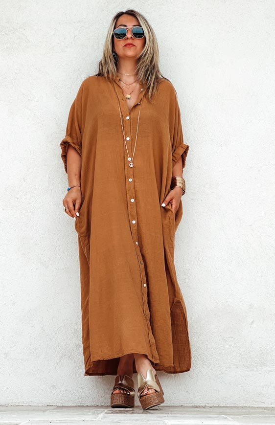 Caramel SOLANGE long short-sleeved dress