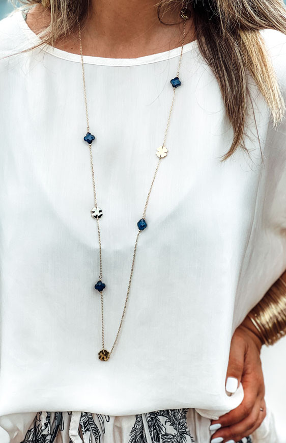 Night blue PETUNIA long necklace