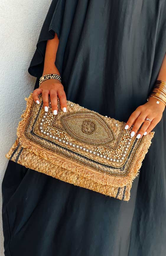 Gold HARMONY clutch bag