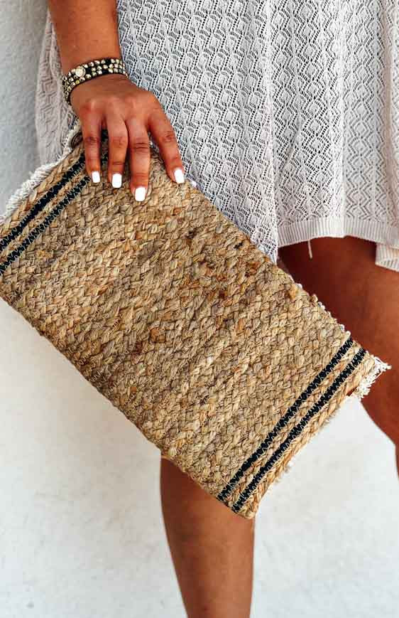 Cream HARMONY clutch bag