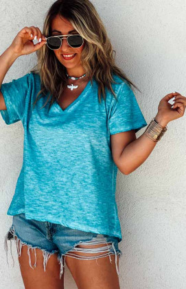 T-shirt TRAVIS manches courtes bleu indigo