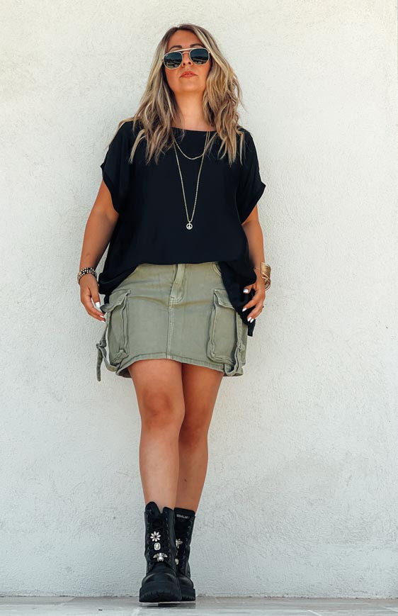 Khaki MALENA skirt