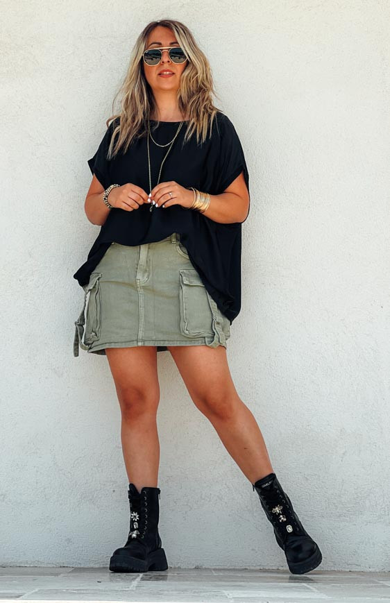 Khaki MALENA skirt