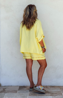 Yellow WINDY 7/8 sleeves blouse