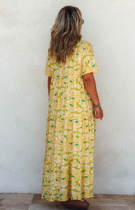 EDWIGE long dress, short sleeves