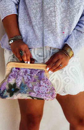 Lilac SIDONIE clutch bag