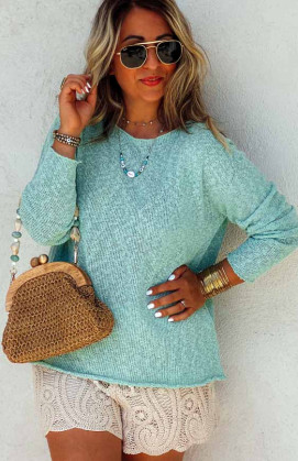 Water green BOBBIE pullover