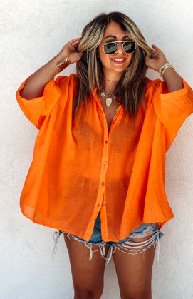 Orange AUDE 3/4 sleeves shirt
