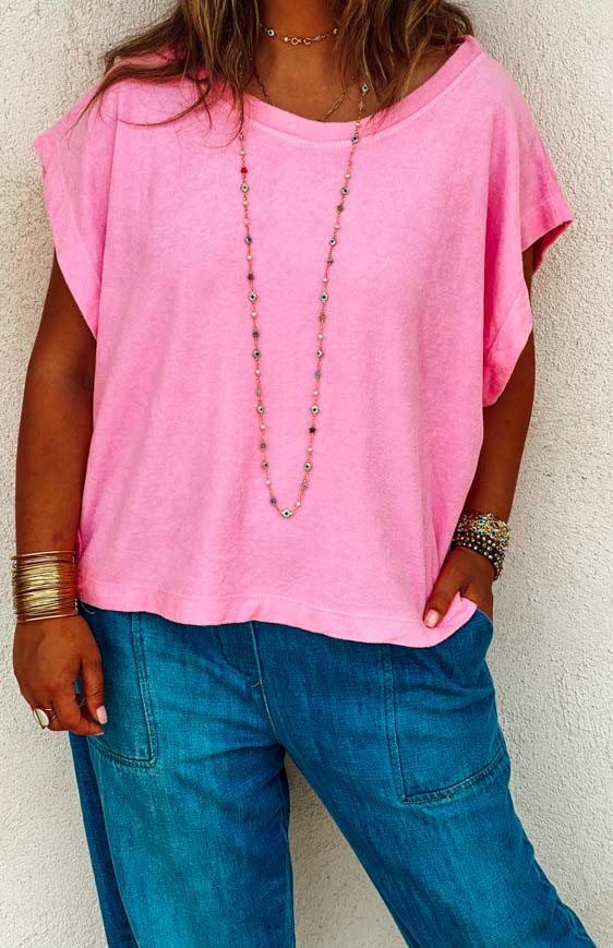 Pink LEO short-sleeved t-shirt