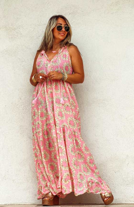 Pink JANA long sleeveless dress