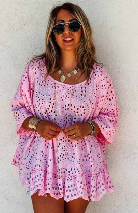 Pink AURÉLIE blouse 3/4 sleeves