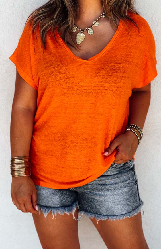 Orange MARCUS short-sleeved t-shirt