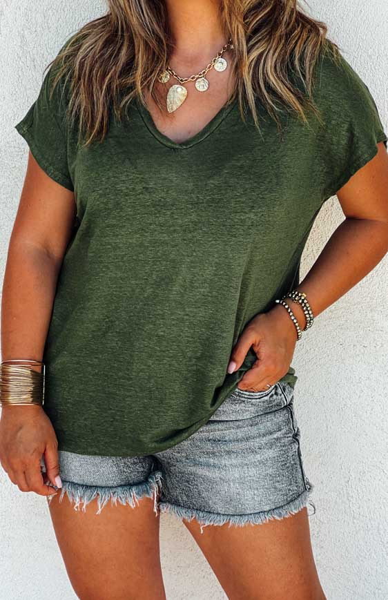 Dark khaki MARCUS short-sleeved t-shirt