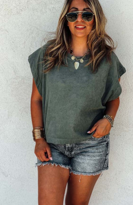 Khaki LEO short-sleeved t-shirt