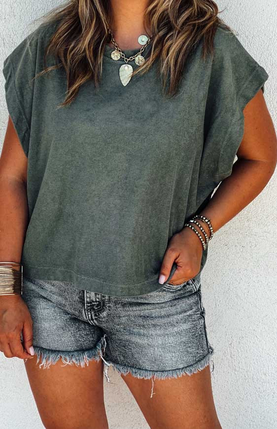 Khaki LEO short-sleeved t-shirt