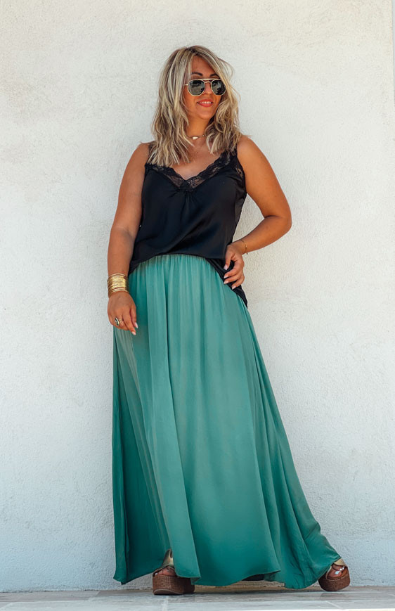 Emerald CALLIOPÉE long skirt