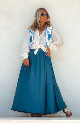 Duck blue CALLIOPÉE long skirt