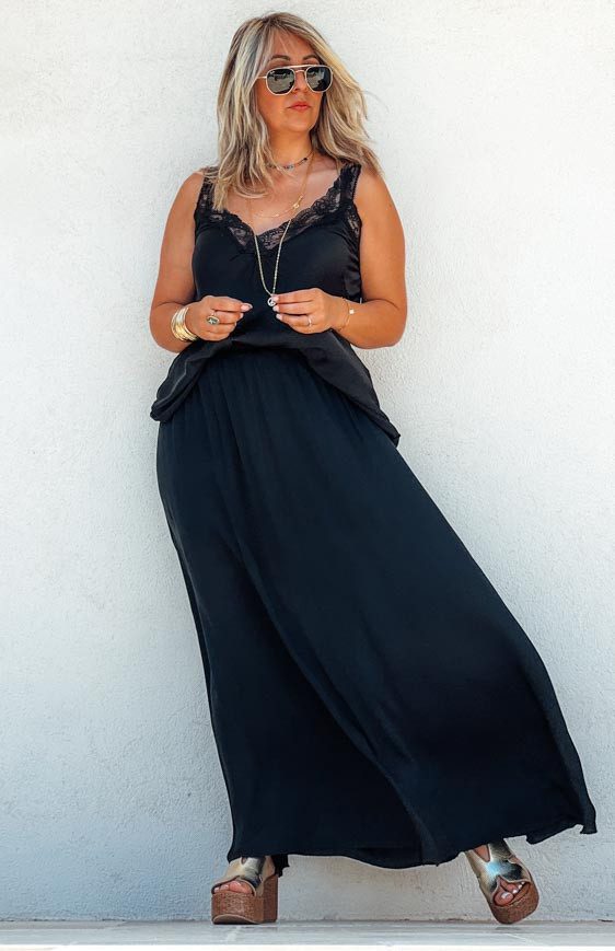 Black CALLIOPÉE long skirt