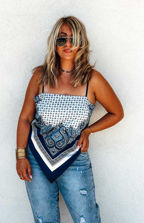 Deep blue BRITNEY sleeveless top