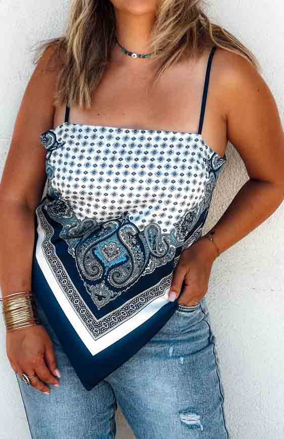 Deep blue BRITNEY sleeveless top