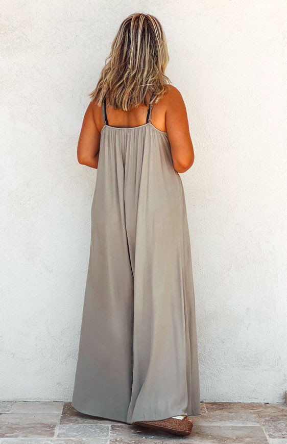 Taupe MASHA combi-pants with straps