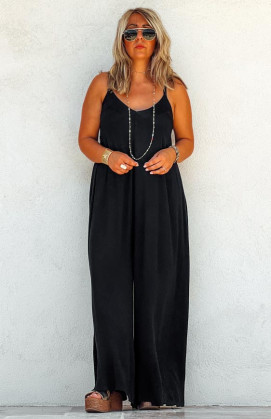 Black MASHA combi-pants with straps