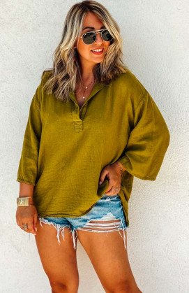 Olive green BETHANIE blouse...