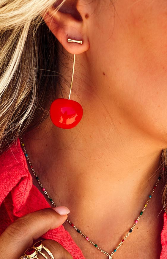 Boucles d'oreilles SEVY rouge