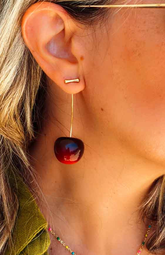 Boucles d'oreilles SEVY bordeaux