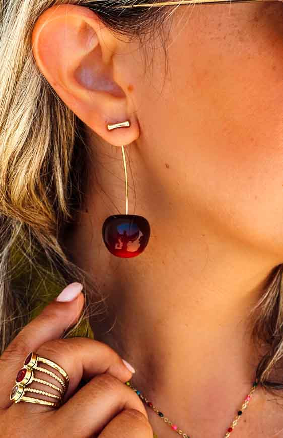 Boucles d'oreilles SEVY bordeaux