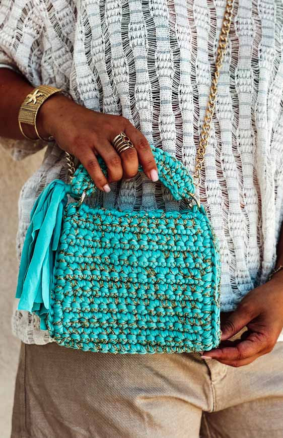 Turquoise DOTTY small bag