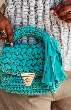 Turquoise DOTTY small bag