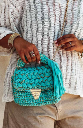Turquoise DOTTY small bag