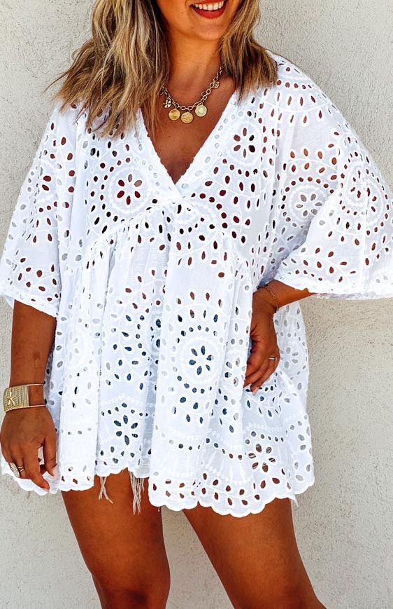 Blouse CHARLENE manches 3/4 blanche