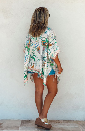 Chemise TROPICAL manches 3/4 verte