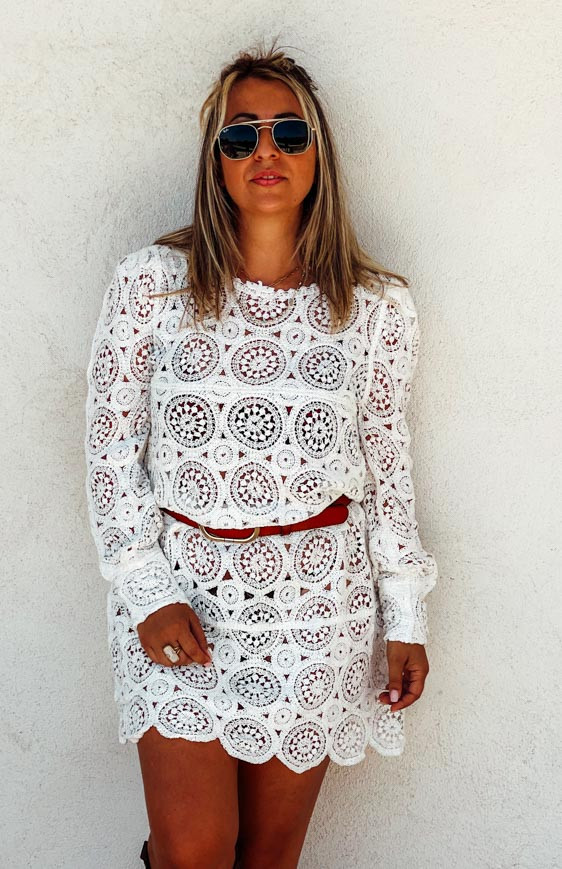 Robe LAUREN courte blanche