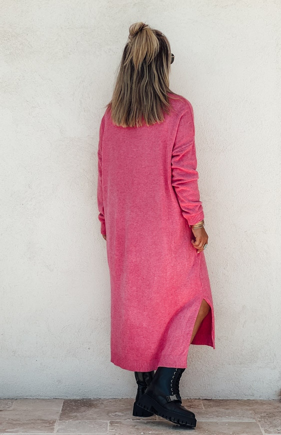 Pink JODIE long sweater dress