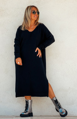 Robe pull JODIE longue noire