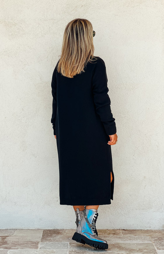 Black JODIE long sweater dress