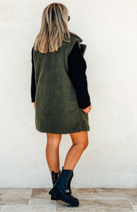 Khaki sleeveless ANNA jacket