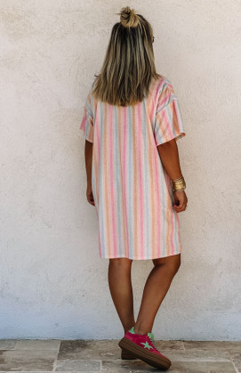 Light pink JANETA short-sleeved dress